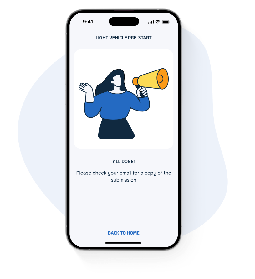 Light Vehicle Pre-Start Submission Done